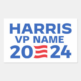 Pegatina Rectangular Crea tu propio boleto Harris 2024