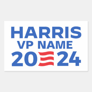 Pegatina Rectangular Crea tu propio boleto Harris 2024