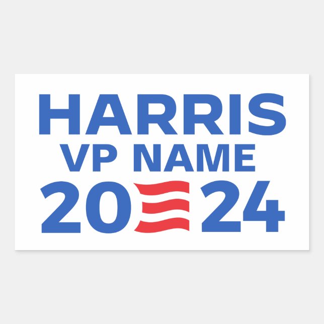 Pegatina Rectangular Crea tu propio boleto Harris 2024 (Anverso)