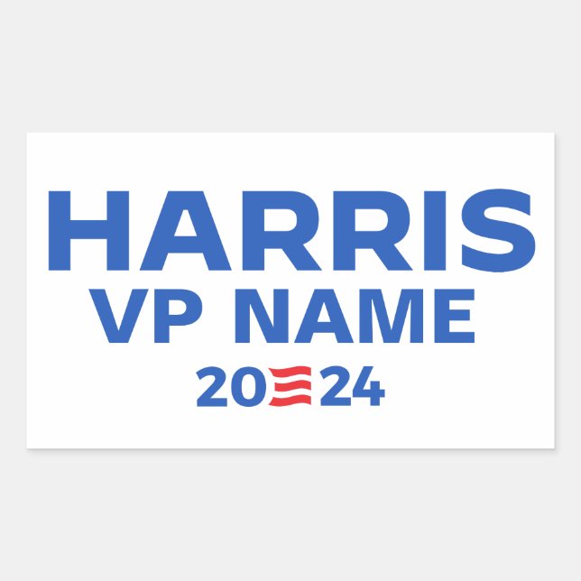 Pegatina Rectangular Crea tu propio boleto Harris / VP 2024 (Anverso)
