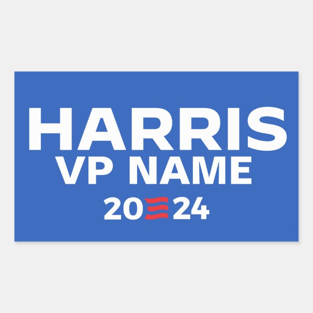 Pegatina Rectangular Crea tu propio boleto Harris / VP 2024 (Anverso)