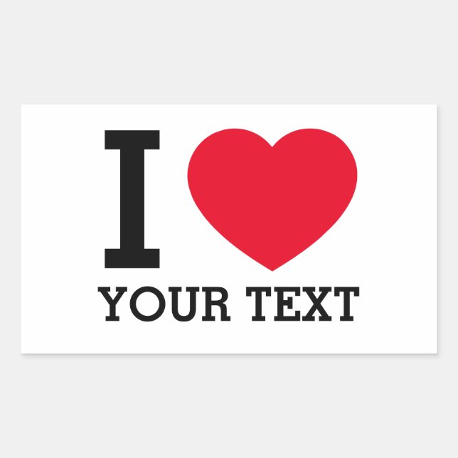 Pegatina Rectangular Crea tu propio divertido 'Te amo'  (Anverso)