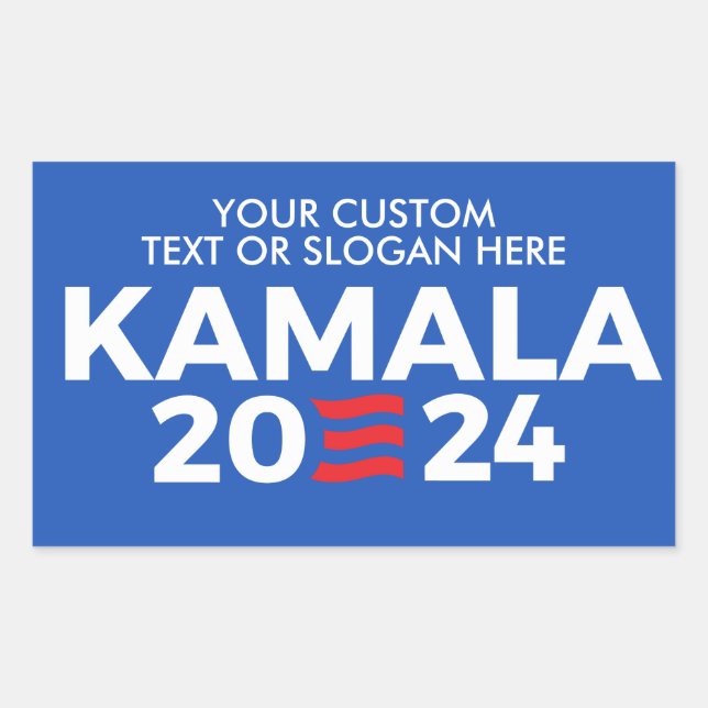 Pegatina Rectangular Crea tu propio Kamala Harris 2024 (Anverso)