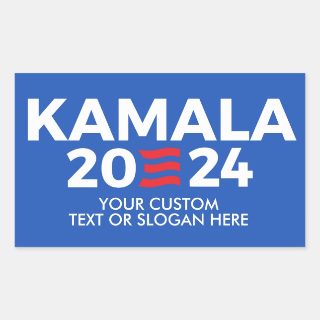 Pegatina Rectangular Crea tu propio Kamala Harris 2024 (Anverso)