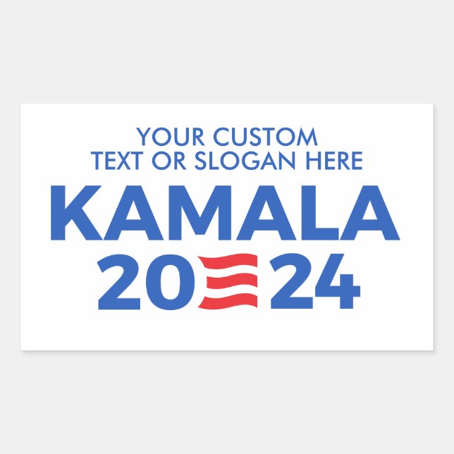 Pegatina Rectangular Crea tu propio Rectangular Kamala Harris 2024 Sti (Anverso)