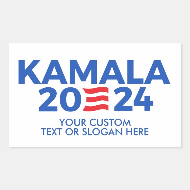 Pegatina Rectangular Crea tu propio Rectangular Kamala Harris 2024 Sti (Anverso)