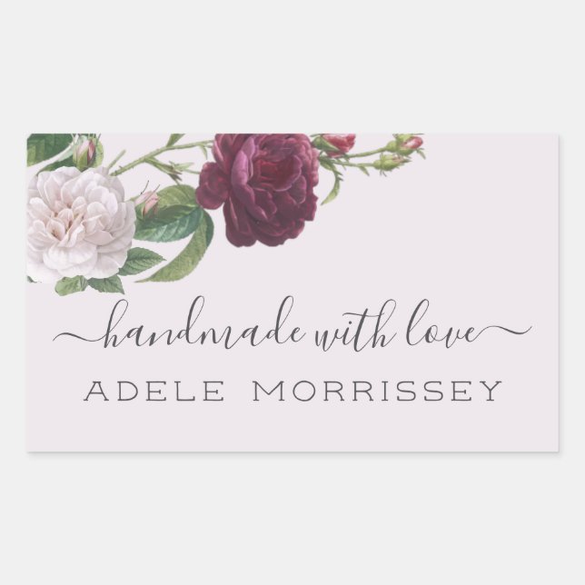 Pegatina Rectangular Crea tus propias flores artesanales personalizadas (Anverso)
