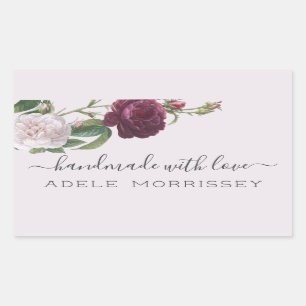 Pegatina Rectangular Crea tus propias flores artesanales personalizadas