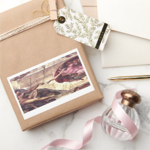 Pegatina Rectangular Creación de Adán de Miguel Ángel