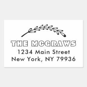 Pegatina Rectangular Crear su propia dirección de devolución hojas trop