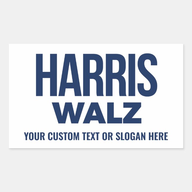 Pegatina Rectangular Crear tu propio Harris Walz 2024 (Anverso)
