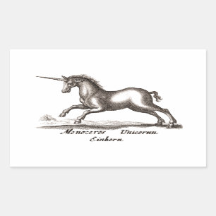 Pegatina Rectangular Creatividad de Unicorn Classic Running Magic Woodl