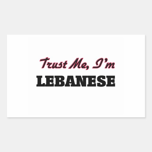 Pegatina Rectangular Créeme que soy libanés (Anverso)