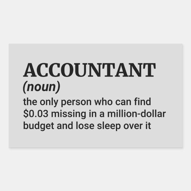 Pegatina Rectangular Créeme, soy un contable - Definición divertida (Anverso)