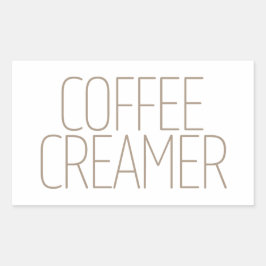 Pegatina Rectangular Cremador de Café Marrón Elegante
