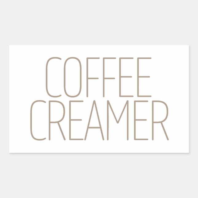 Pegatina Rectangular Cremador de Café Marrón Elegante (Anverso)