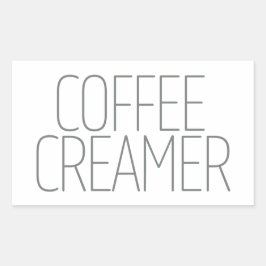 Pegatina Rectangular Cremera de Café Gris Elegante