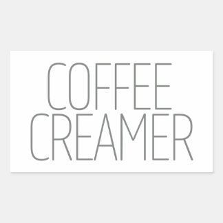 Pegatina Rectangular Cremera de Café Gris Elegante