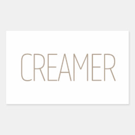 Pegatina Rectangular Cremera de color bronceado elegante 