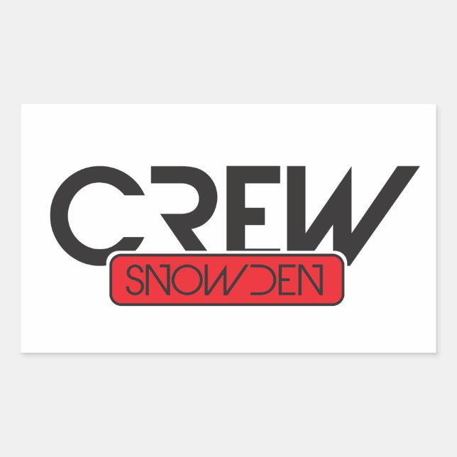 Pegatina Rectangular Crew Snowden (Anverso)