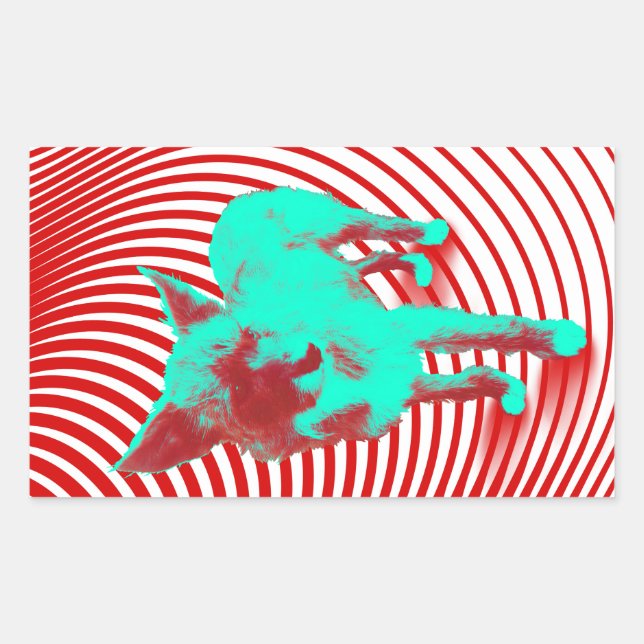 Pegatina Rectangular crías de hazie locas (Anverso)