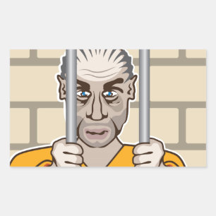 Pegatina Rectangular Criminal en cárcel