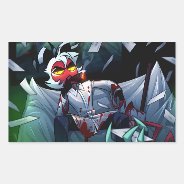Pegatina Rectangular Crimpson Halloween Slasher | Helluva Boss |  (Anverso)