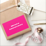 Pegatina Rectangular Crimson Festive Merry Christmas<br><div class="desc">Crimson es un color fuerte,  cálido y atractivo en el mundo del diseño. Simboliza emoción,  amor y poder. También está asociado con la nobleza y la realeza. Diseño de color crimson rosado profundo. Arte abstracto plano.</div>