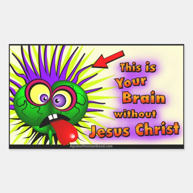 Pegatina Rectangular cristiano (Anverso)