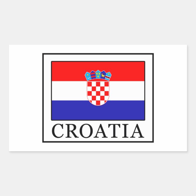Pegatina Rectangular Croacia (Anverso)