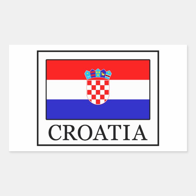 Pegatina Rectangular Croacia (Anverso)