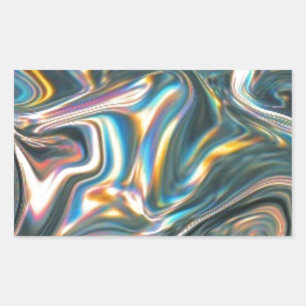 Pegatina Rectangular Cromo holográfico