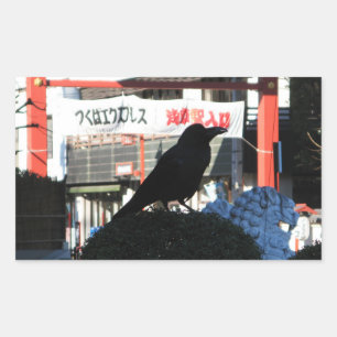 Pegatina Rectangular Crow japonés