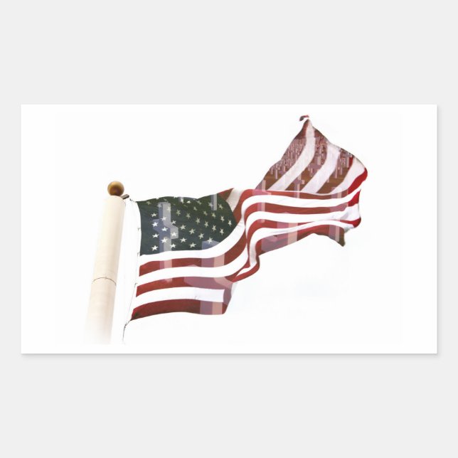 Pegatina Rectangular Cruces dentro de la gloria vieja - Día de la memor (Anverso)