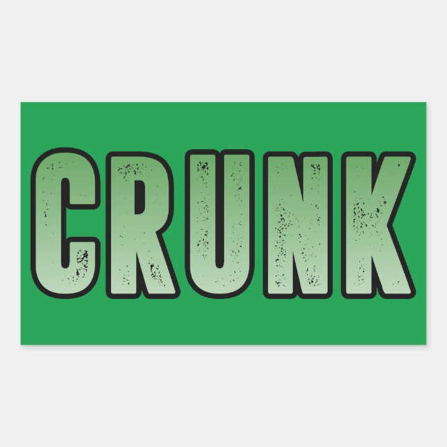 Pegatina Rectangular Crunk, palabra en jerga divertida (Anverso)