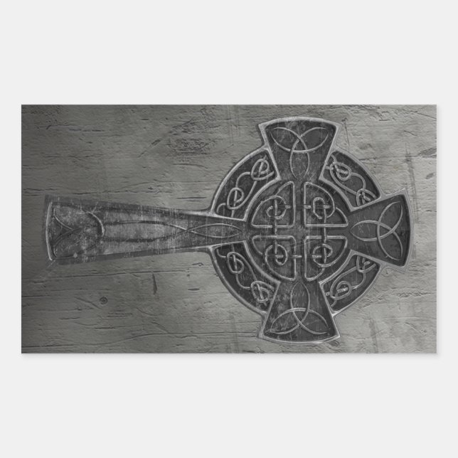 Pegatina Rectangular Cruz Celta (Anverso)