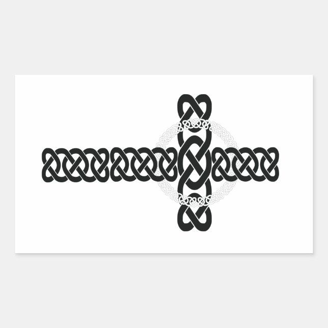 Pegatina Rectangular Cruz Celta (Anverso)