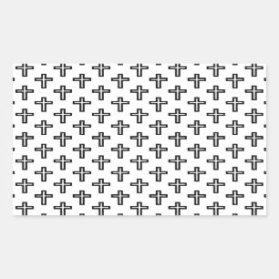 Pegatina Rectangular Cruz cristiana