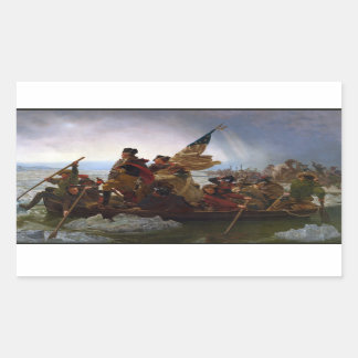 Pegatina Rectangular Cruzando el río Delaware, George Washington