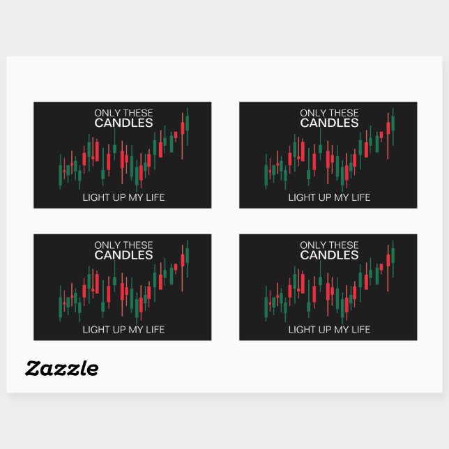 Pegatina Rectangular Crypto Candlesticks Personalizado (Hoja)