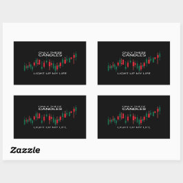 Pegatina Rectangular Crypto Candlesticks Personalizado