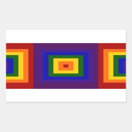 Pegatina Rectangular Cuadrados de arcoiris