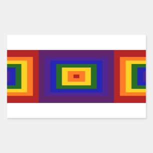 Pegatina Rectangular Cuadrados de arcoiris