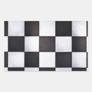Pegatina Rectangular cuadrados en blanco y negro