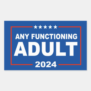 Pegatina Rectangular Cualquier Adulto Funcional 2024