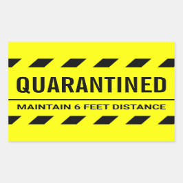 Pegatina Rectangular Cuarentena de autoaislamiento de coronavirus