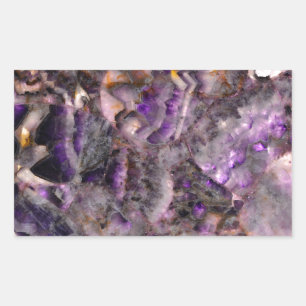 Pegatina Rectangular Cuarteto morado, piedra gemela de granito morado