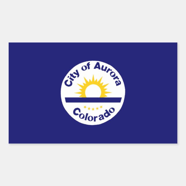 Pegatina Rectangular CUATRO Aurora, Colorado (Anverso)