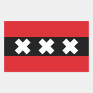 Pegatina Rectangular CUATRO Bandera de Ámsterdam