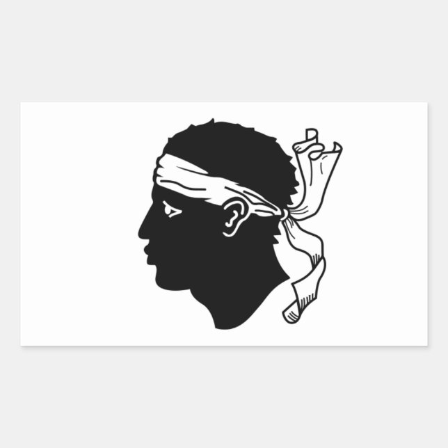 Pegatina Rectangular CUATRO bandera de Córcega (Anverso)